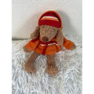 Bath and Body Works Barker Puppy Dog Plush Stuffed Animal Orange Hoodie
